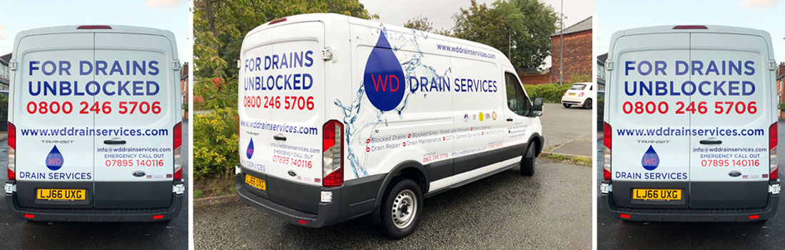 WD Drain Services Blackpool Van